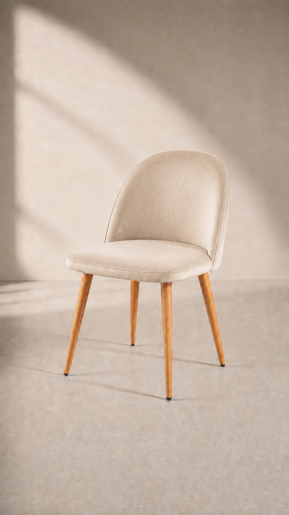 Silla Nordic Acolchada Velvet Felpa - Crema