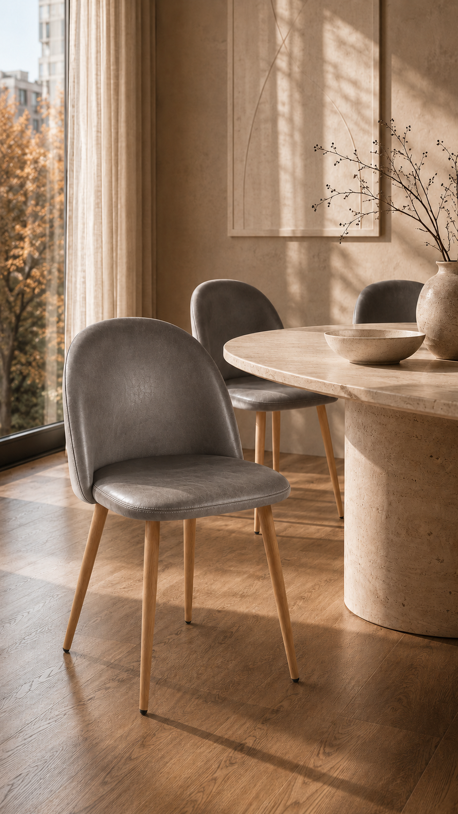 Silla Nordic Velvet - Crema