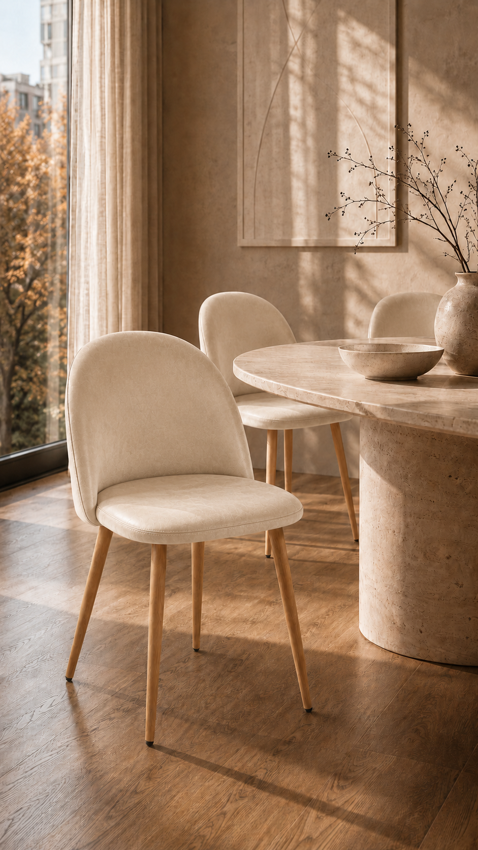 Silla Nordic Velvet - Crema