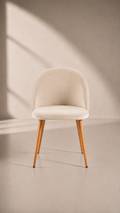 Silla Nordic Acolchada Velvet Felpa - Crema