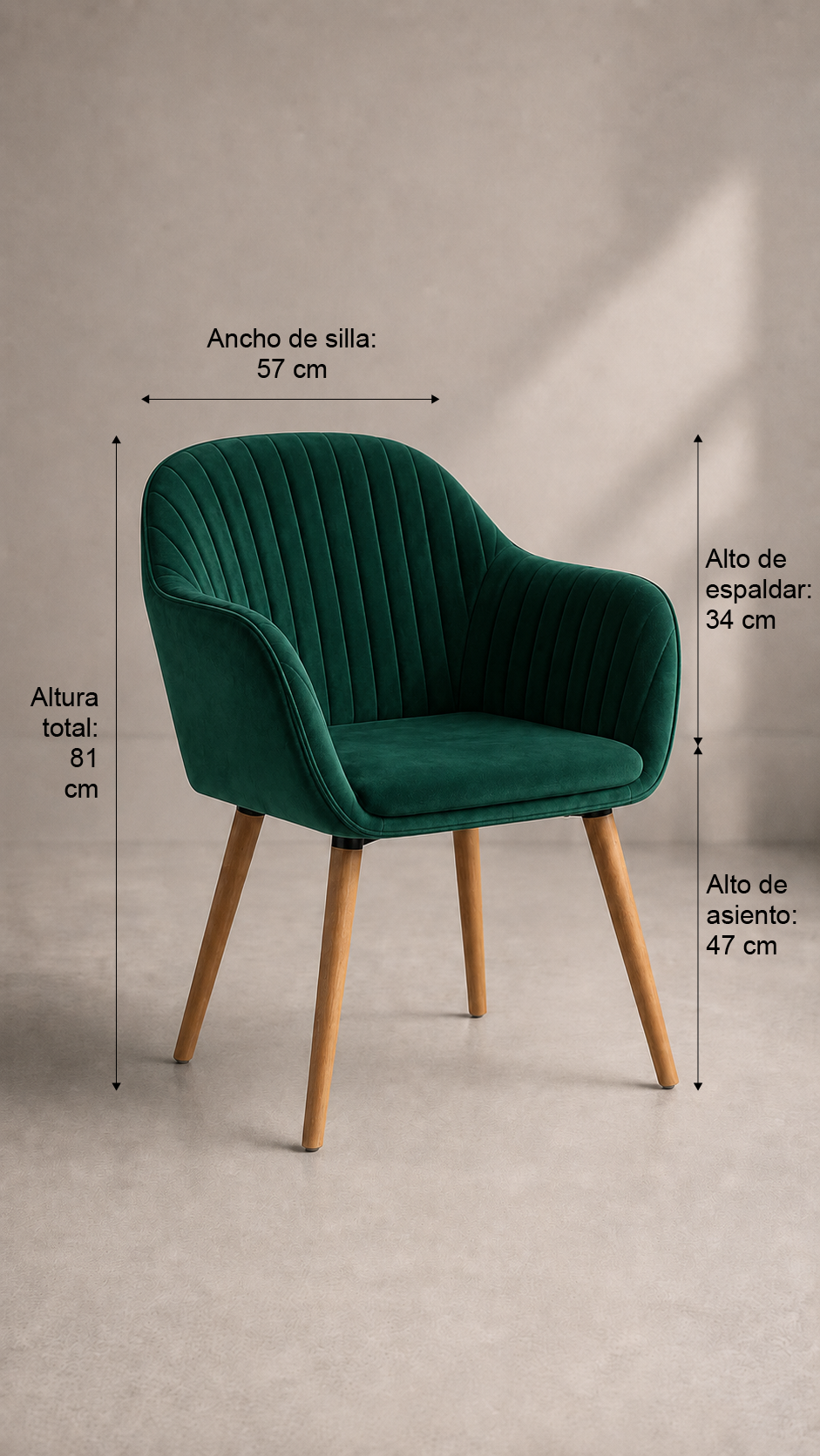 Butaca Poltrona Acolchada Diamante - Verde