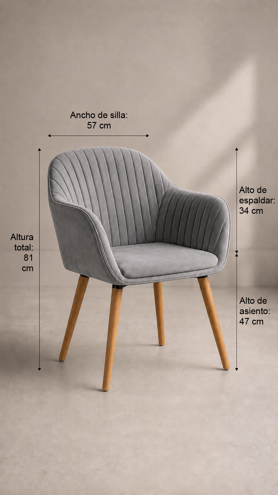 Butaca Poltrona Acolchada Diamante - Gris