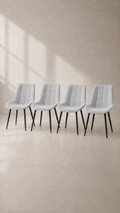 Pack de 4 Sillas Macron Acolchada de Comedor Metal - Gris