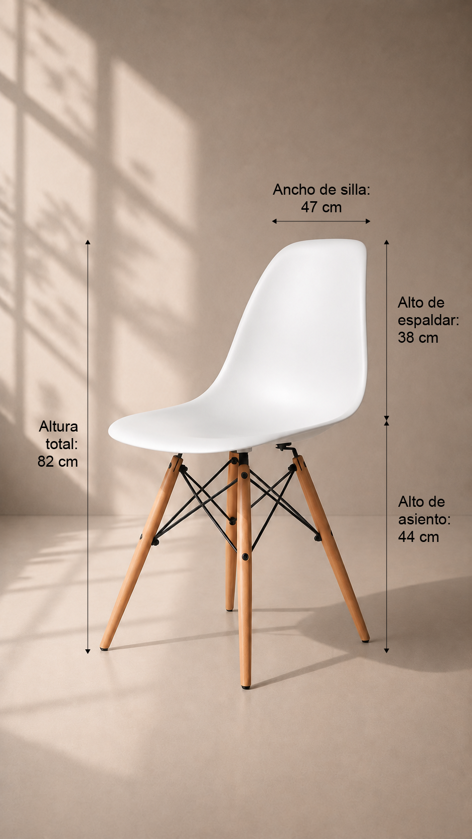 Pack de 4 Sillas Eames de Comedor - Blanca