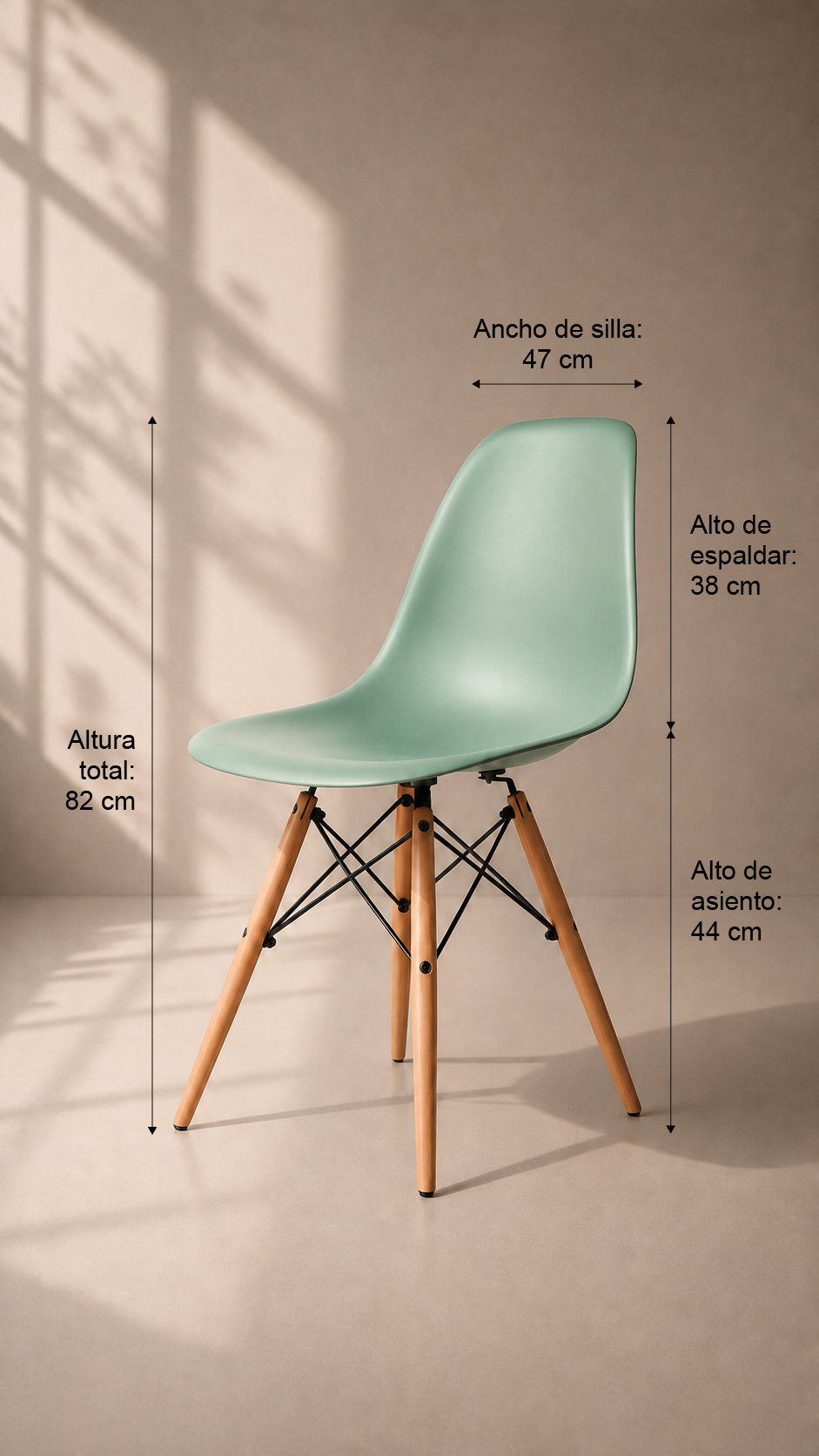Pack de 4 Sillas Eames de Comedor - Menta