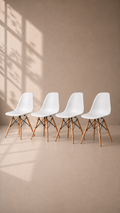 Pack de 4 Sillas Eames de Comedor - Blanca