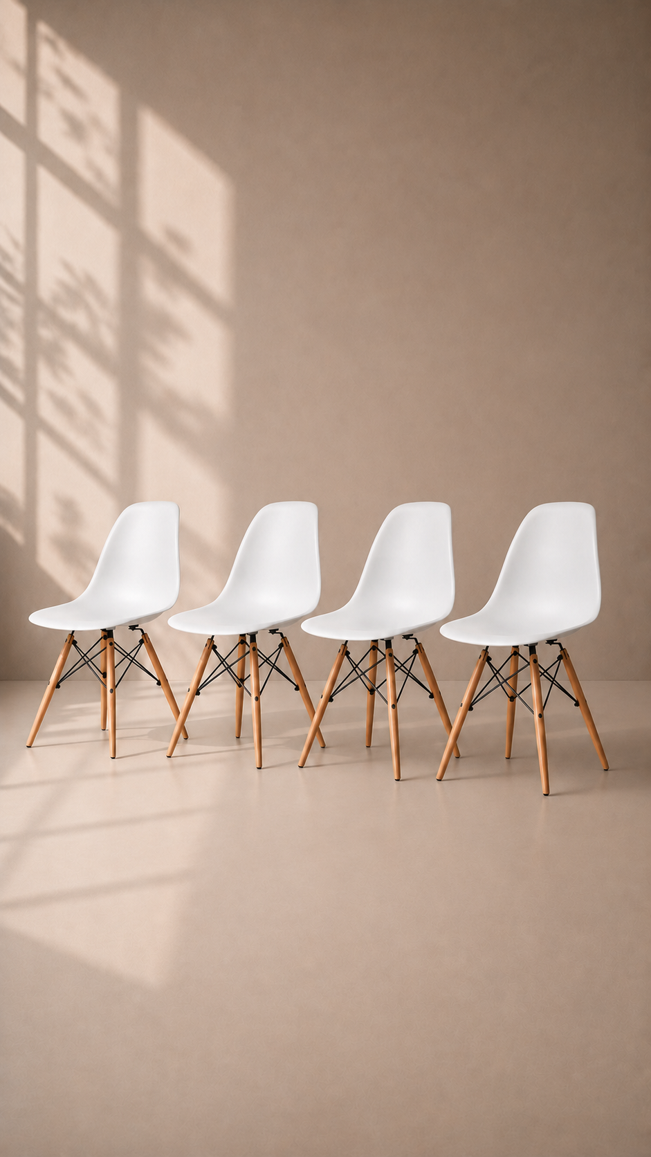 Pack de 4 Sillas Eames de Comedor - Blanca