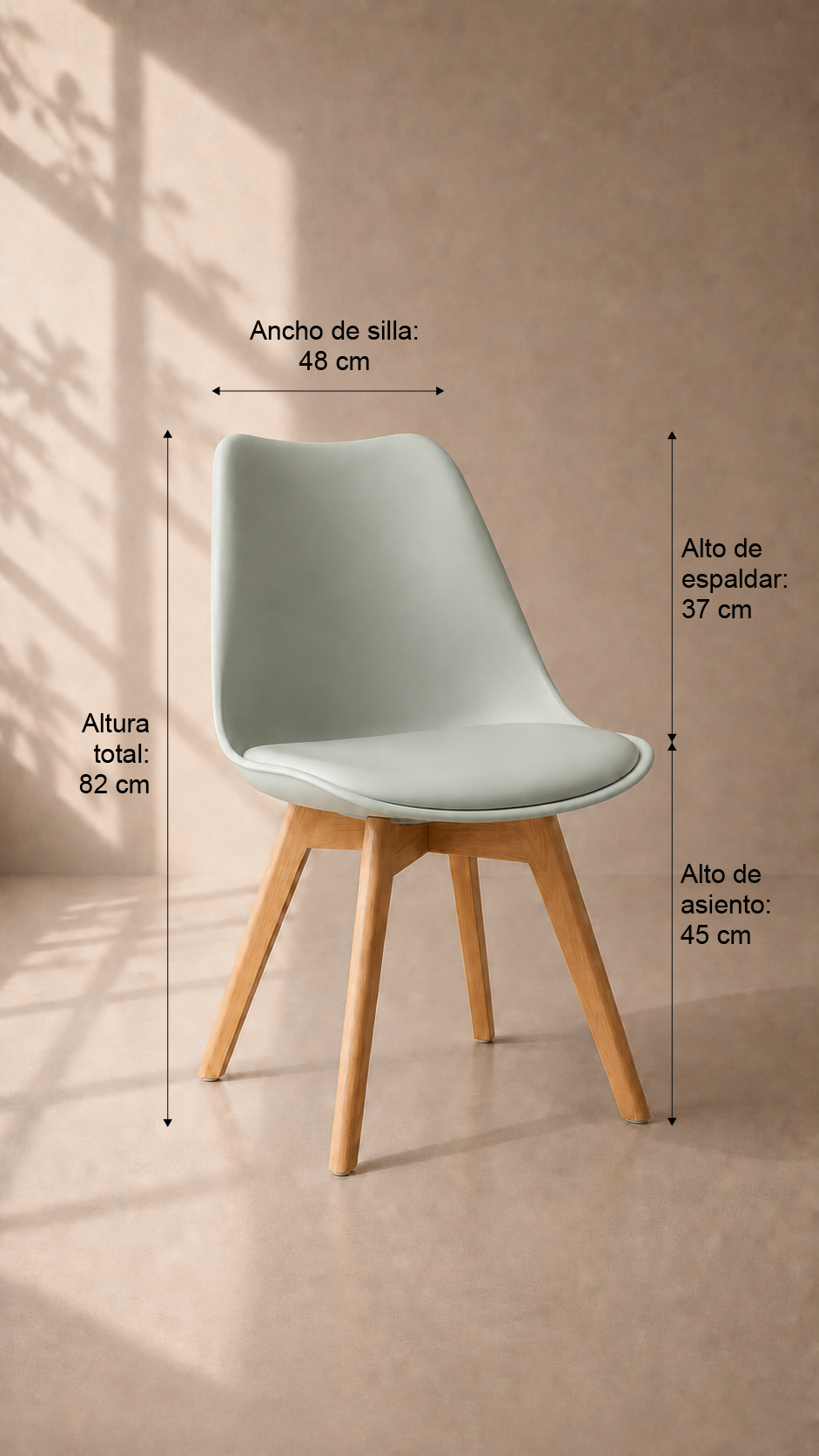 Silla de Comedor Tulip Oak con Cojín - Menta