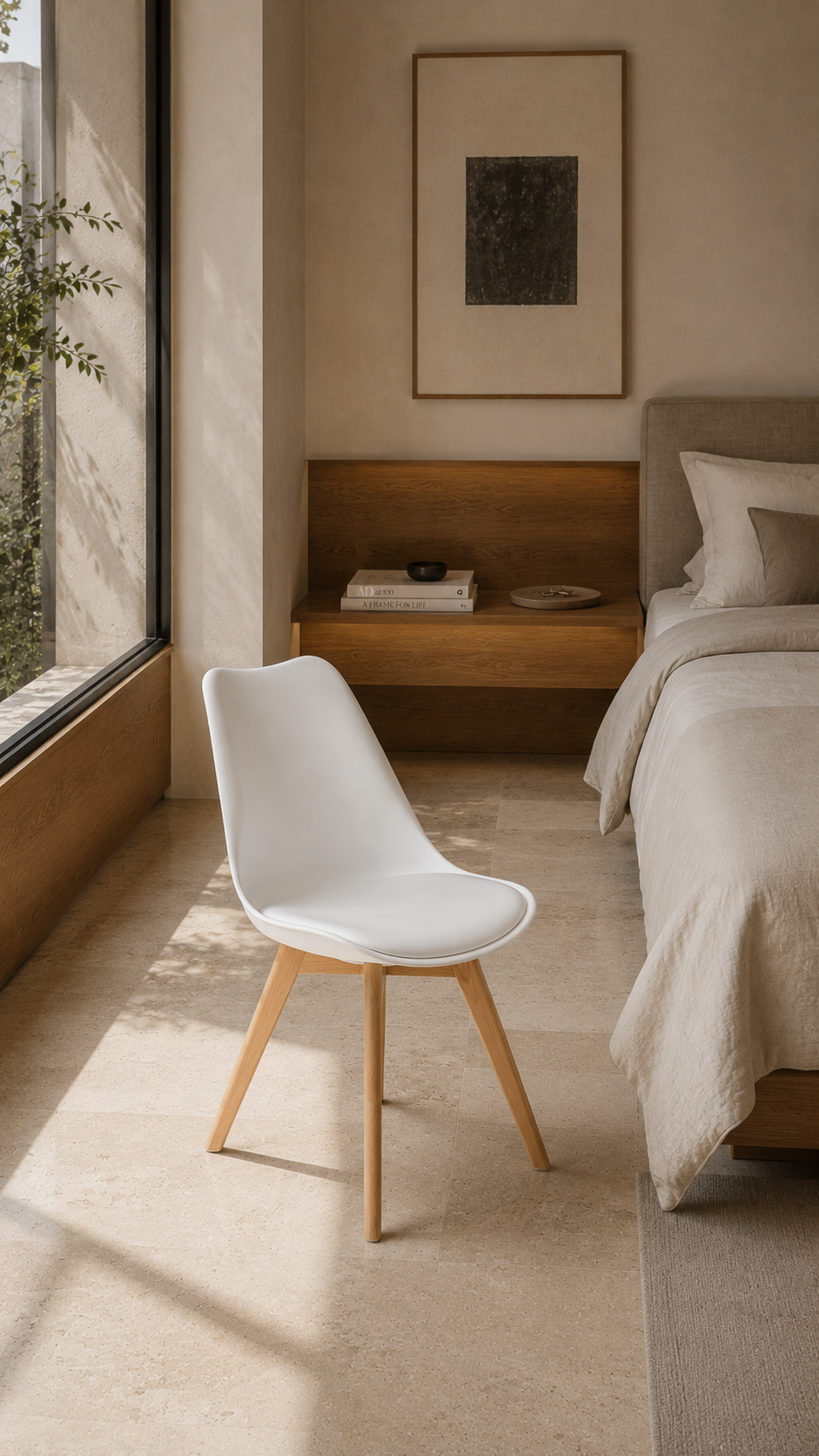 Silla Tulip Oak - Blanca