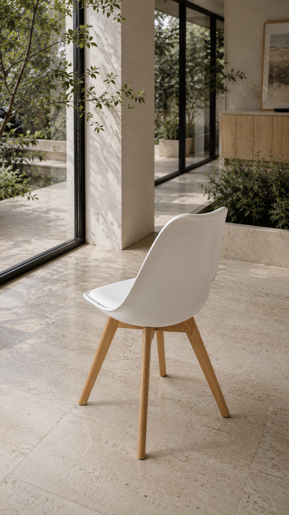 Silla Tulip Oak - Blanca