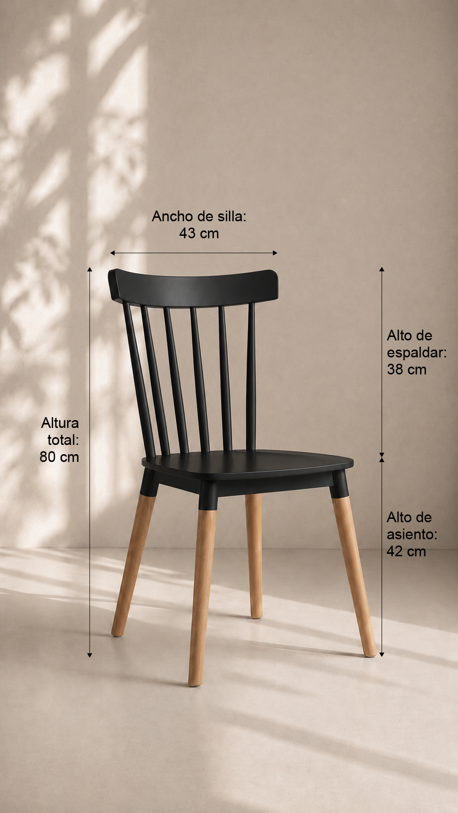 Silla de Comedor Windsor Polipropileno - Negra