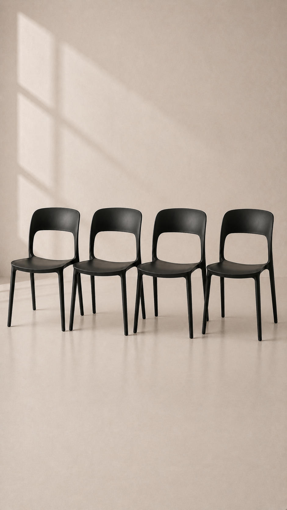 Pack de 4 Sillas Kentucky de Terraza Exterior o Comedor - Negra