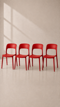 Pack de 4 Sillas Kentucky de Terraza Exterior o Comedor - Roja
