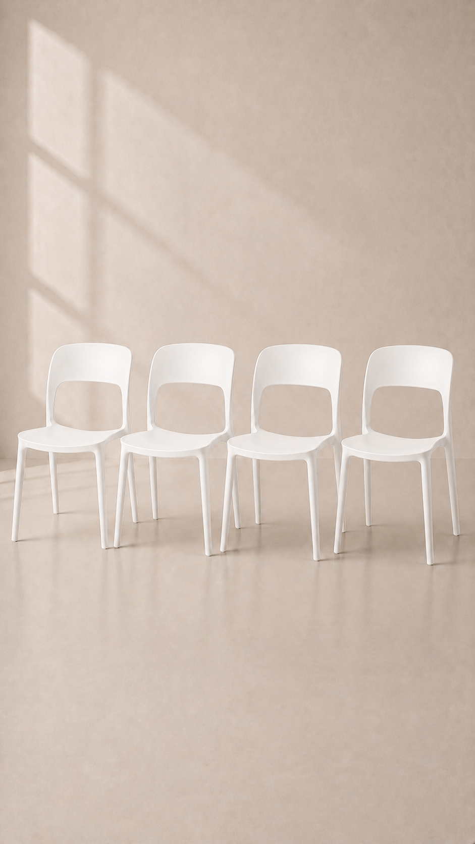 Pack de 4 Sillas Kentucky de Terraza Exterior o Comedor - Blanca