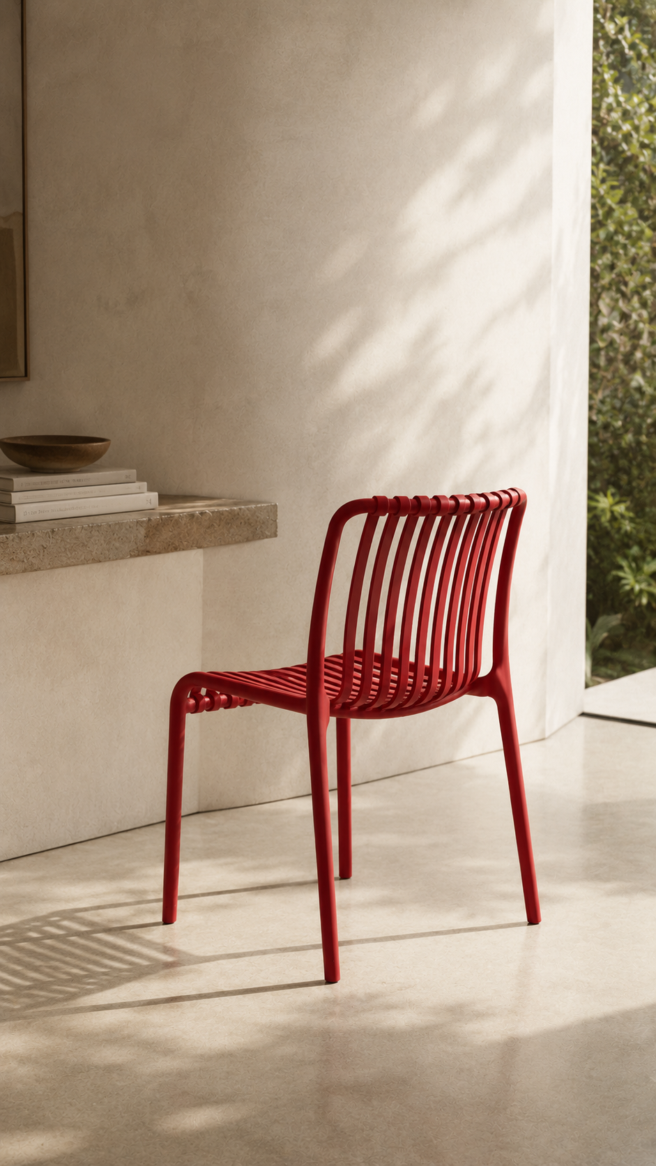 Silla France de Terraza Exterior o Comedor Filtro UV - Roja apilable de alta resistencia