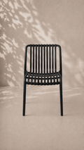 Silla France de Terraza Exterior o Comedor Filtro UV - Negra apilable de alta resistencia