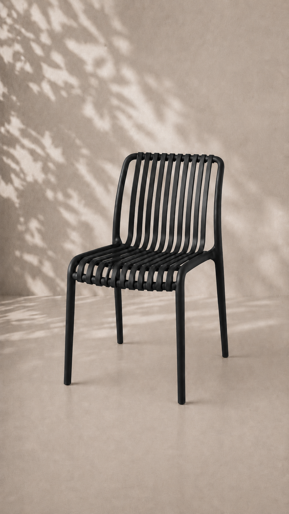 Silla France de Terraza Exterior o Comedor Filtro UV - Negra apilable de alta resistencia