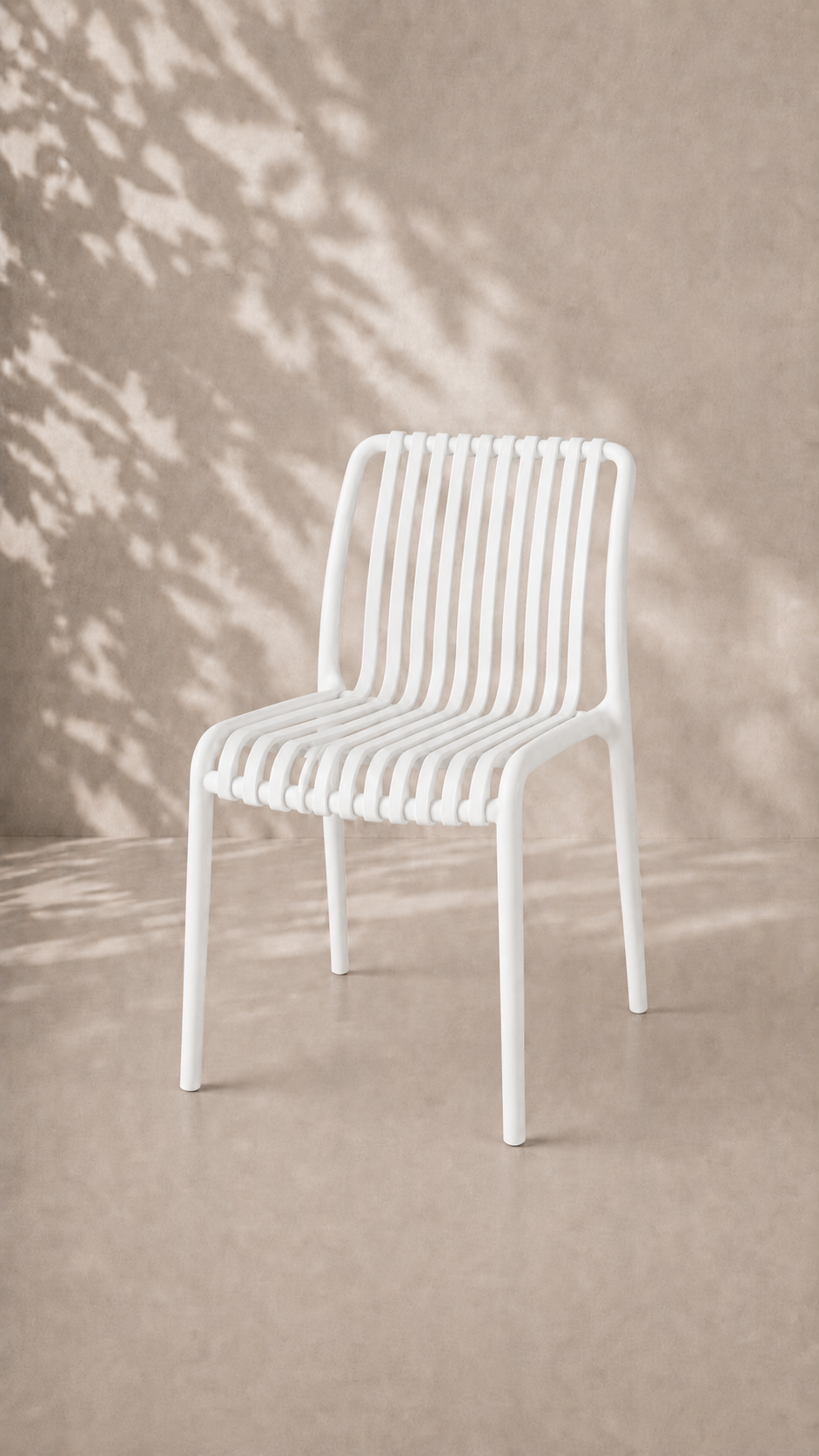 Silla France de Terraza Exterior o Comedor Filtro UV - Blanca apilable de alta resistencia