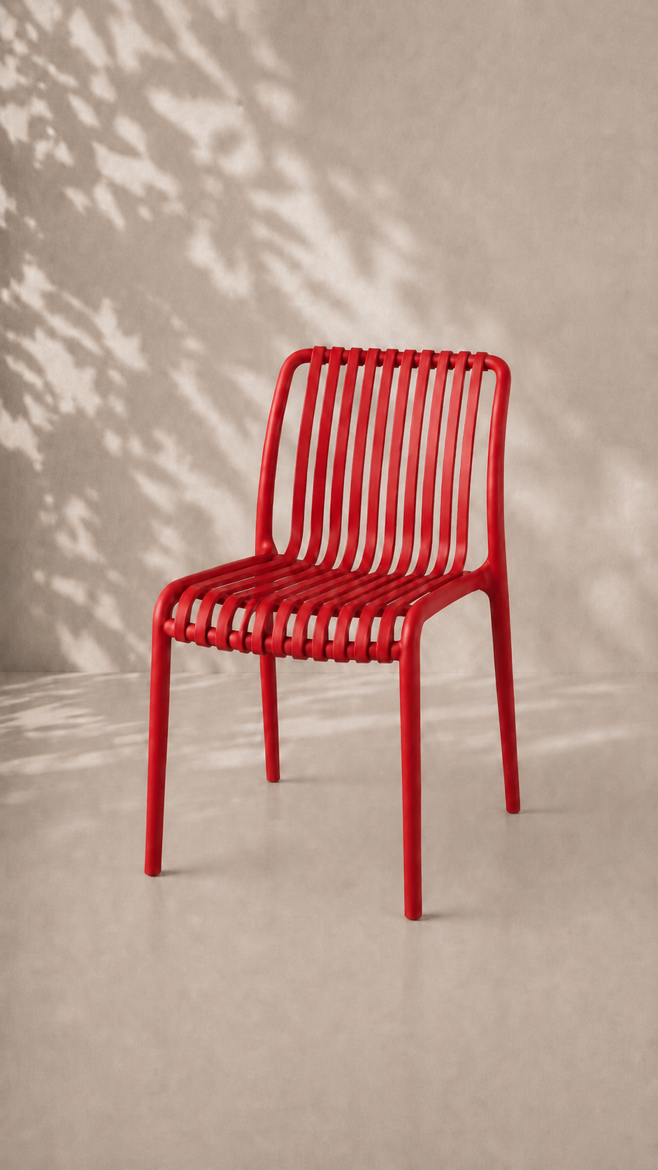 Silla France de Terraza Exterior o Comedor Filtro UV - Roja apilable de alta resistencia