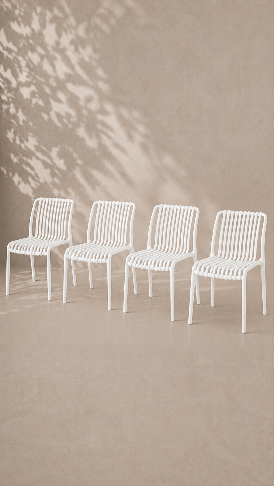 Pack de 4 Sillas France de Terraza Exterior o Comedor Filtro UV - Blanca