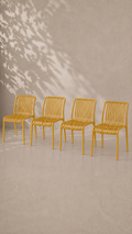 Pack de 4 Sillas France de Terraza Exterior o Comedor Filtro UV - Amarilla