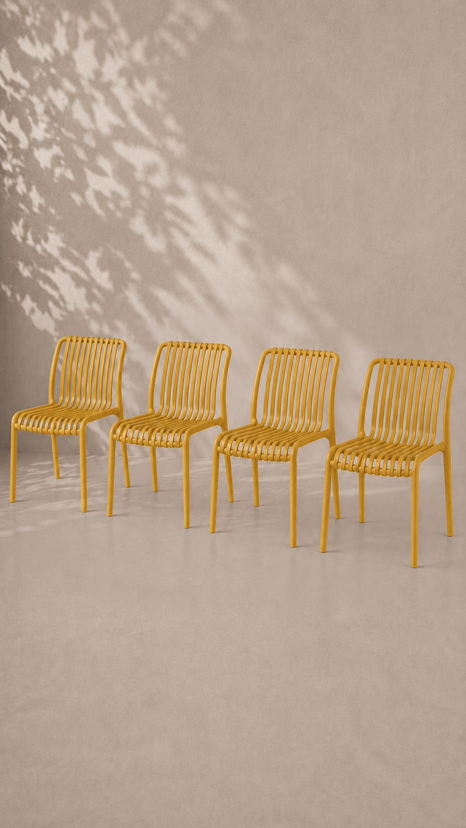 Pack de 4 Sillas France de Terraza Exterior o Comedor Filtro UV - Amarilla
