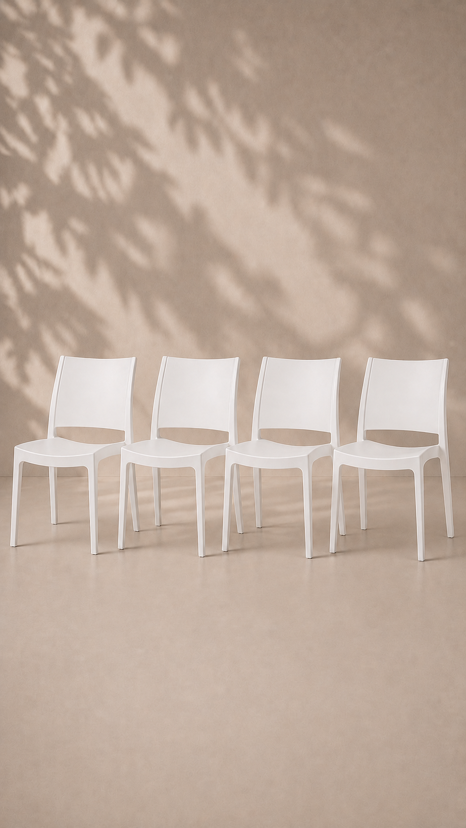 Pack de 4 Sillas Murcia de Terraza Exterior o Comedor - Blanca