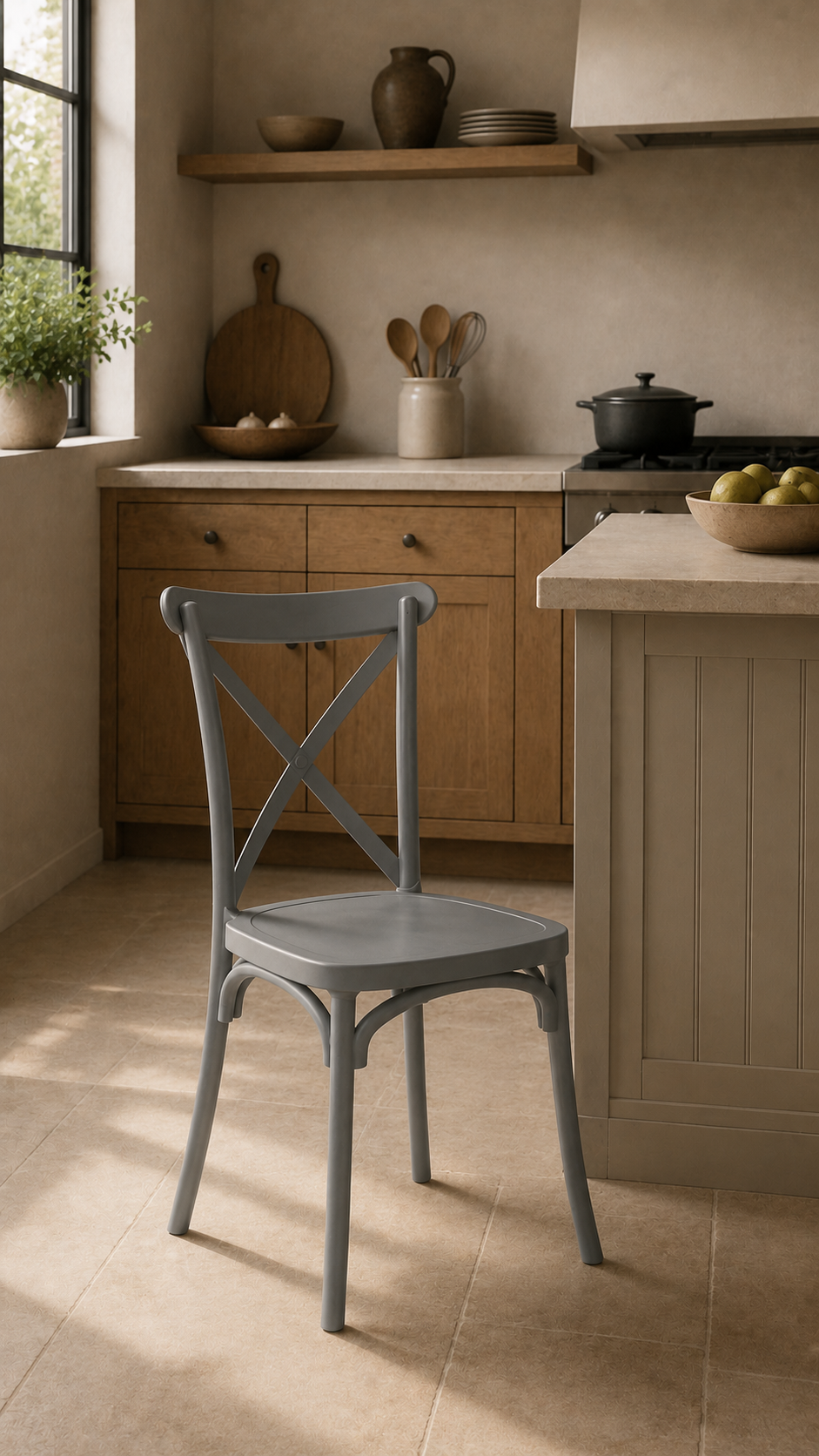 Silla Crossback Polipropileno - Gris