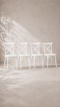 Pack de 4 Sillas Crossback Danubio Polipropileno de Comedor o Terraza Exterior - Blanca