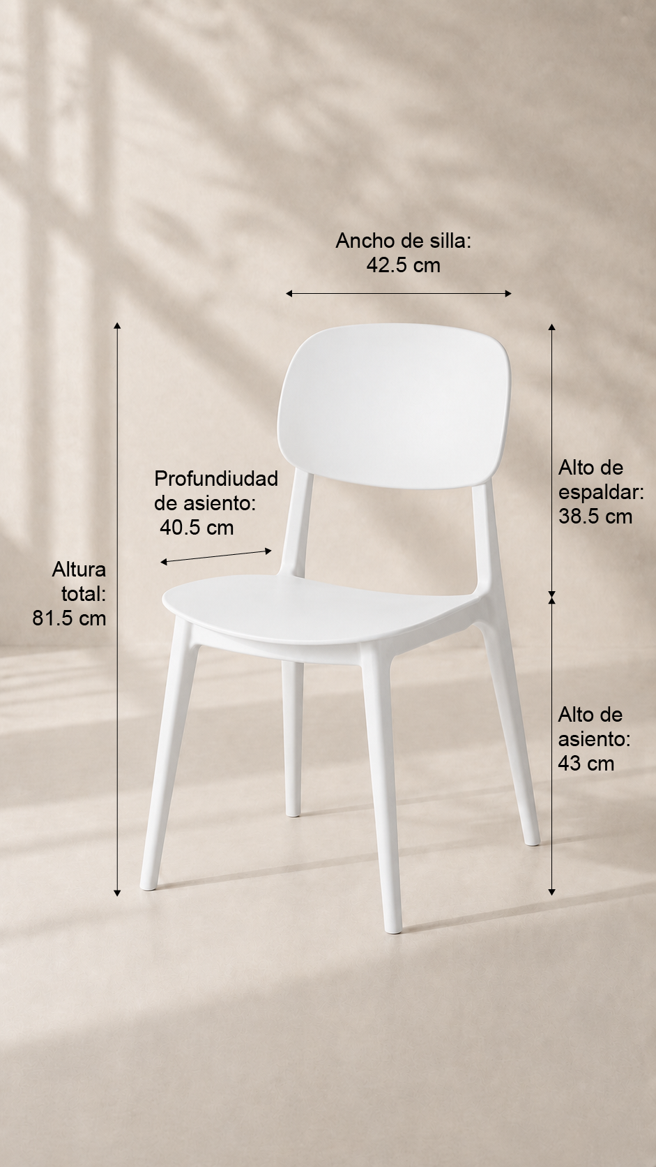 Silla Brit de Comedor o Terraza Exterior - Blanca