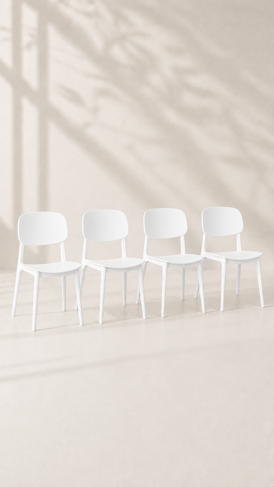 Pack de 4 Sillas Brit de Comedor o Terraza Exterior - Blanca
