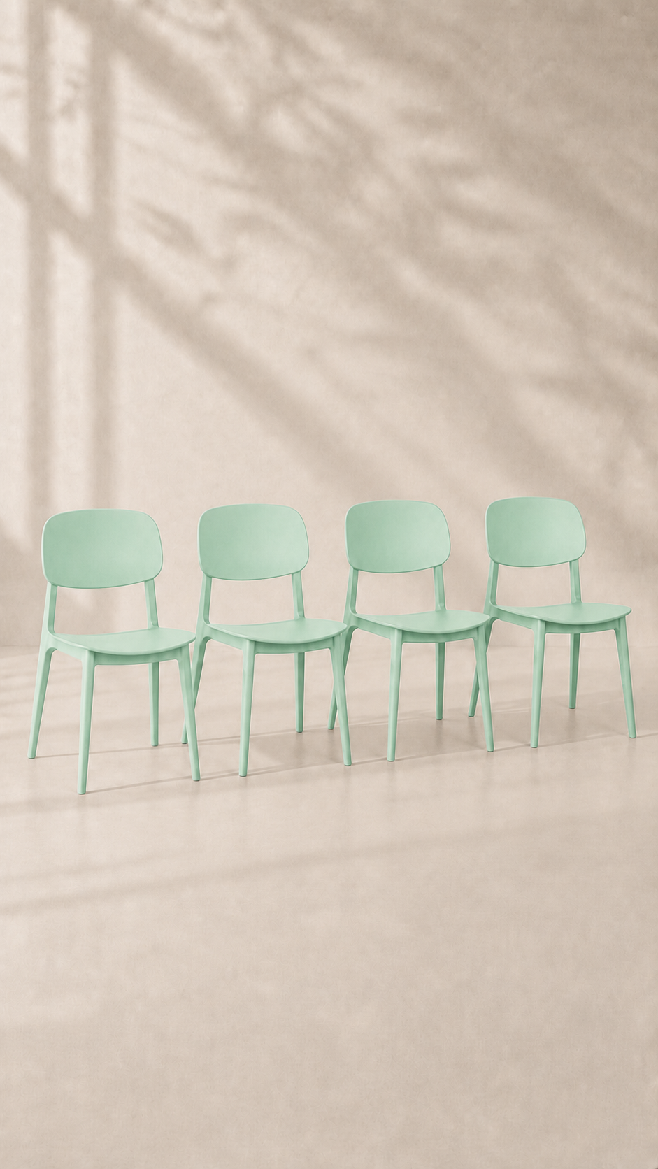 Pack de 4 Sillas Brit de Comedor o Terraza Exterior - Menta