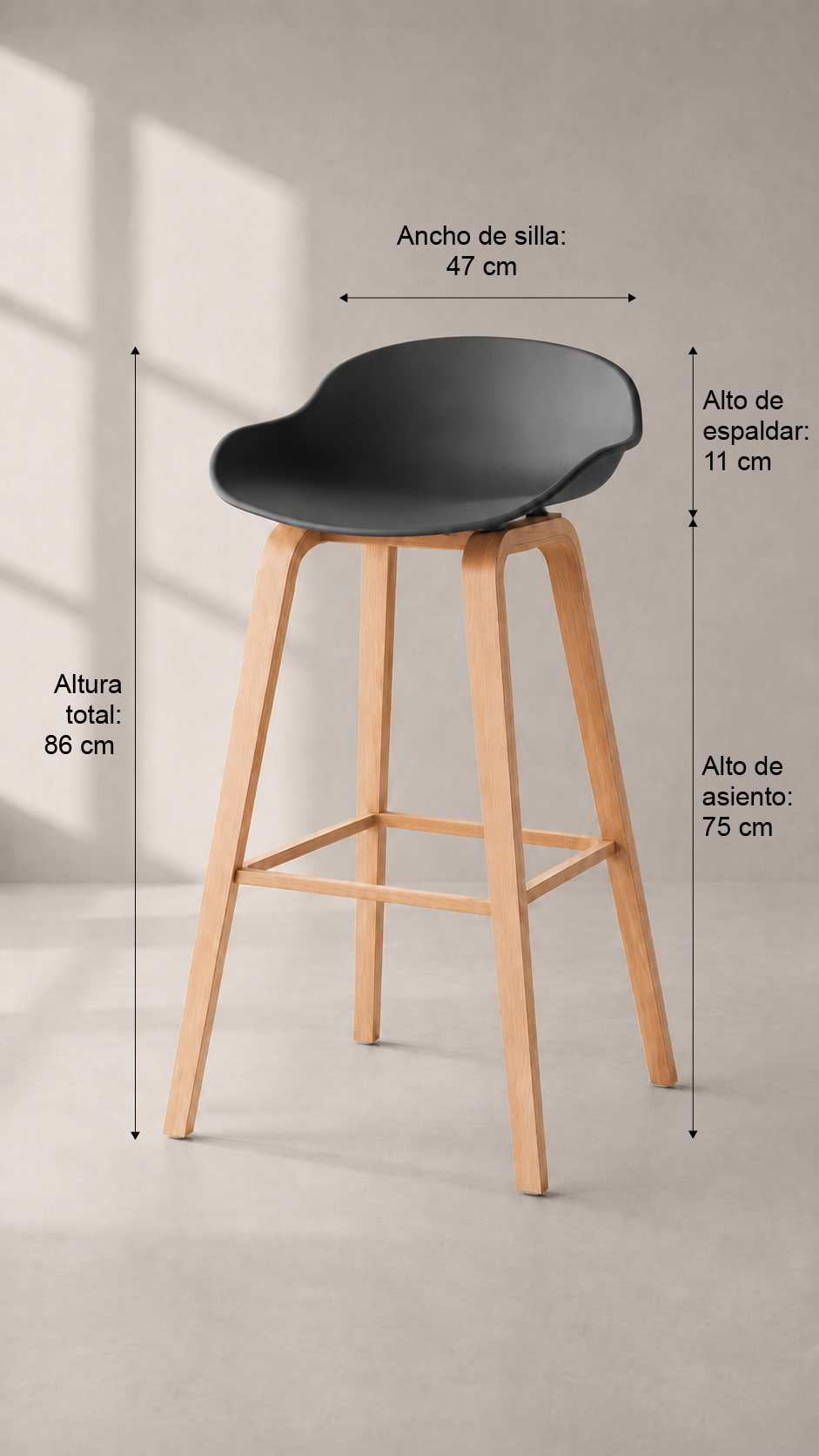 Taburete Nordico - Negro