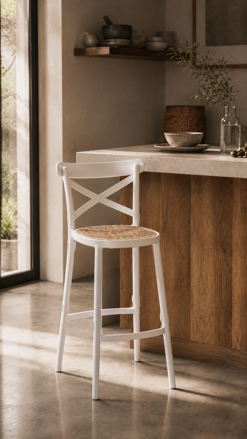 Taburete Crossback - Blanco