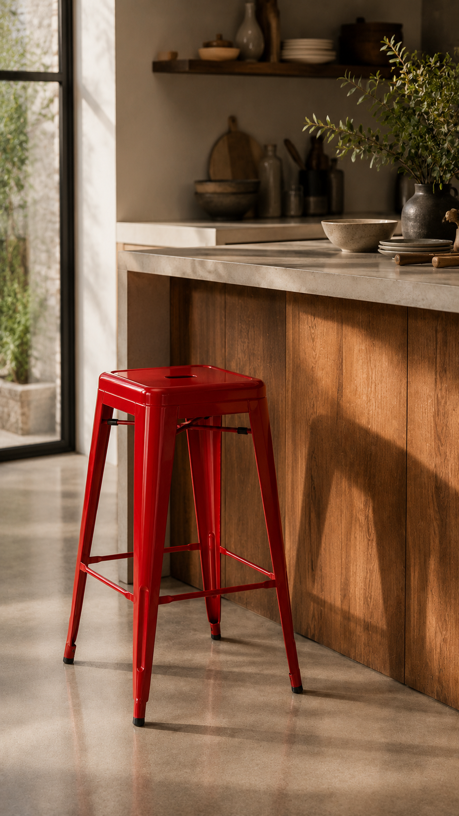 Piso Tolix 75 cm - Rojo