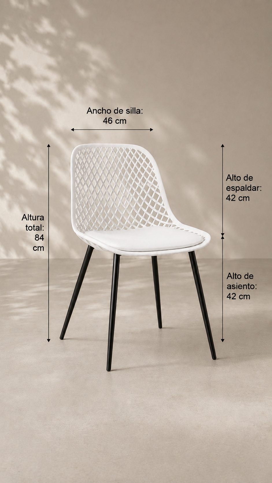 Silla Europa Acolchada de Comedor - Blanca