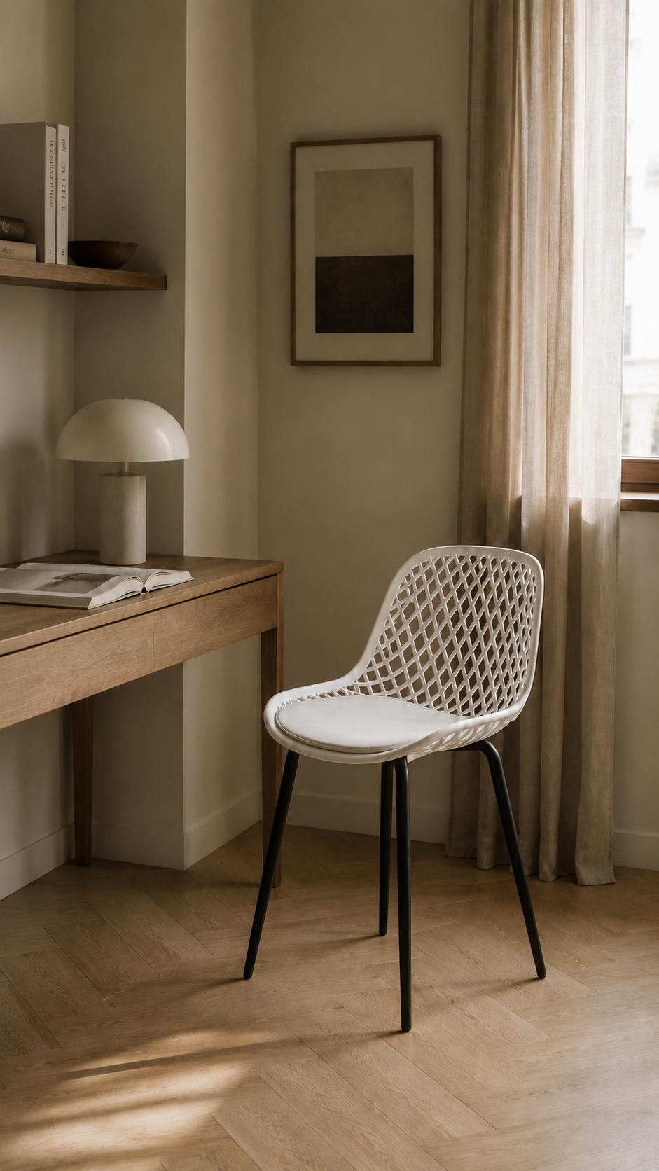 Silla Europa Acolchada de Comedor - Blanca