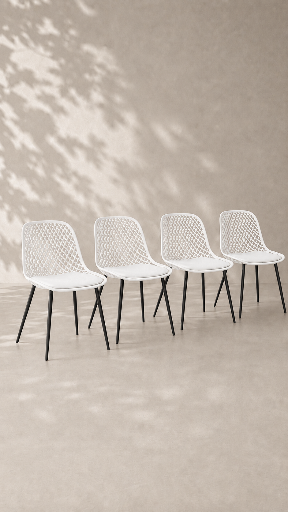 Pack de 4 Sillas Europa Acolchada de Comedor - Blanca