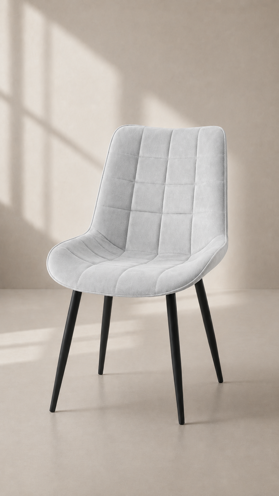 Silla Macron Capitoné Acolchada de Comedor Metal - Gris
